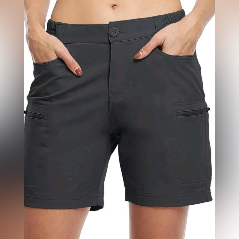 Willit Women's Hiking Cargo Shorts Stretch Golf Active Outdoor Waterproof, M